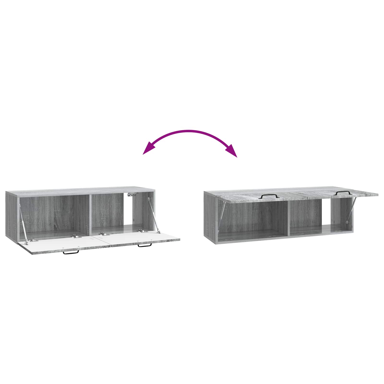 TV ormar za zid Siva sonoma 98 x 31 x 30 cm Konstruirano drvo