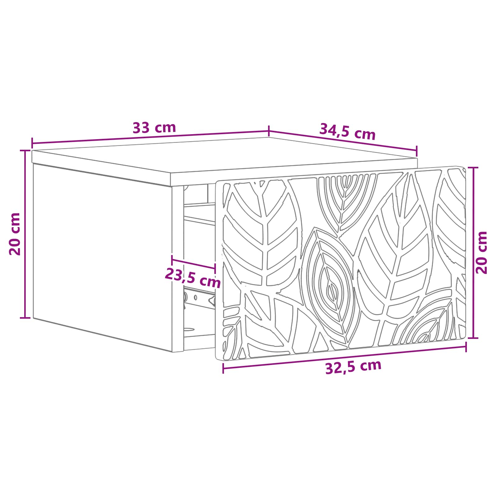 Stolna montirana na zid 2 pcs Hrast artisan 34,5 x 33 x 20 cm