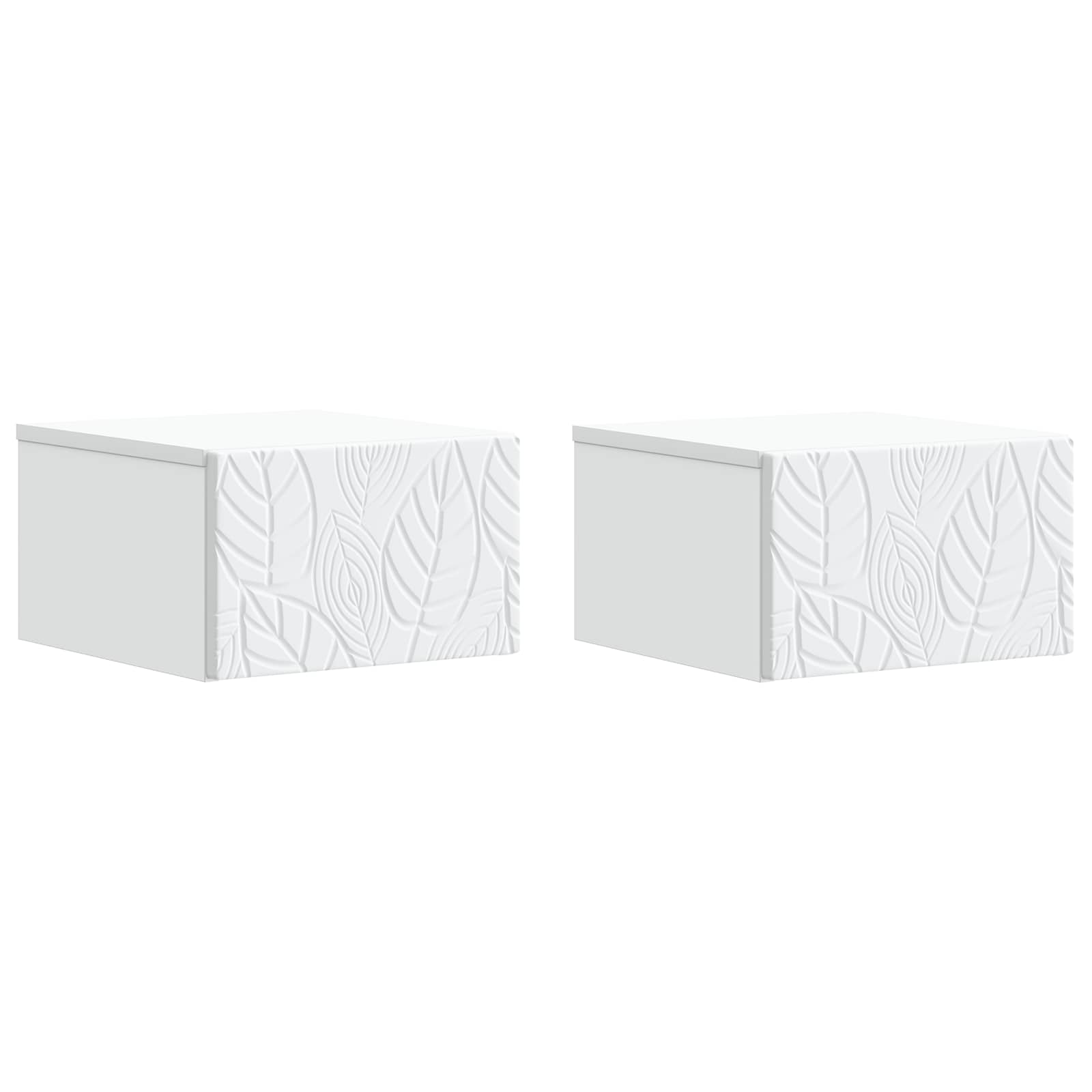 Noćni ormarić za montažu na zid 2 pcs Bijela 49 x 34,5 x 20 cm