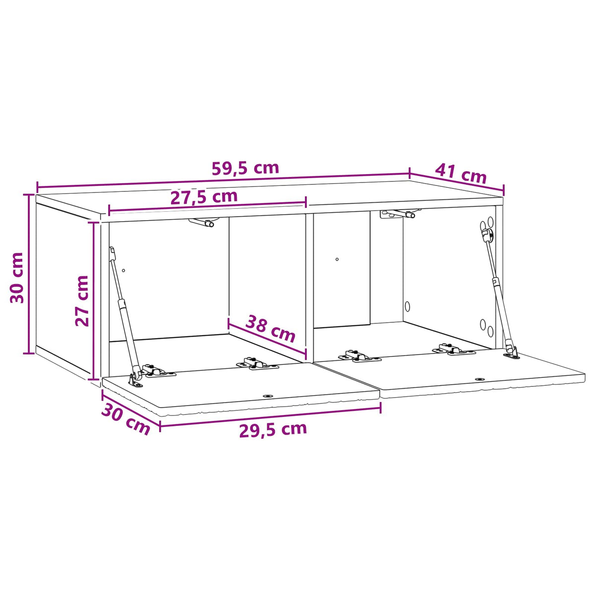 TV ormar za zid 59,5 x 41 x 30 cm Staro drvo Konstruirano drvo