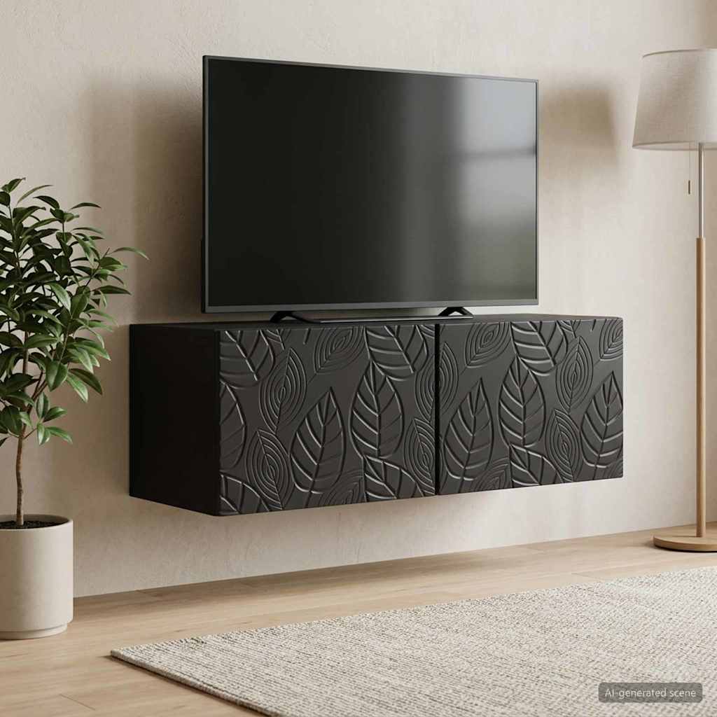TV ormar za zid 78,5 x 41 x 30 cm Crna Konstruirano drvo Zidne