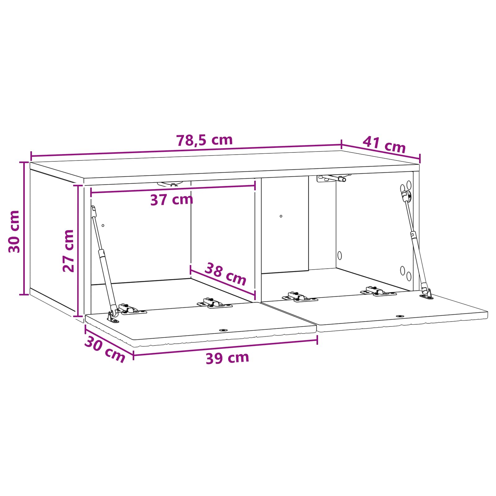 TV ormar za zid 78,5 x 41 x 30 cm Staro drvo Konstruirano drvo