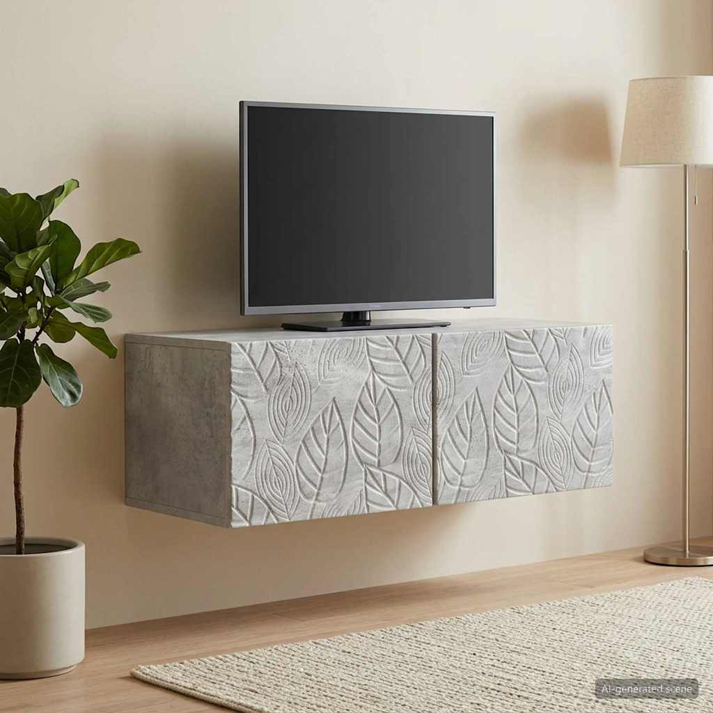 TV ormar za zid 98 x 41 x 30 cm Betonska siva Konstruirano drvo