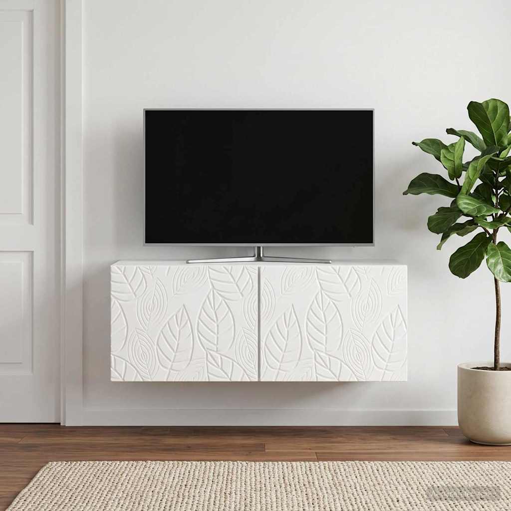 TV ormar za zid 98 x 41 x 30 cm Bijela visokog sjaja