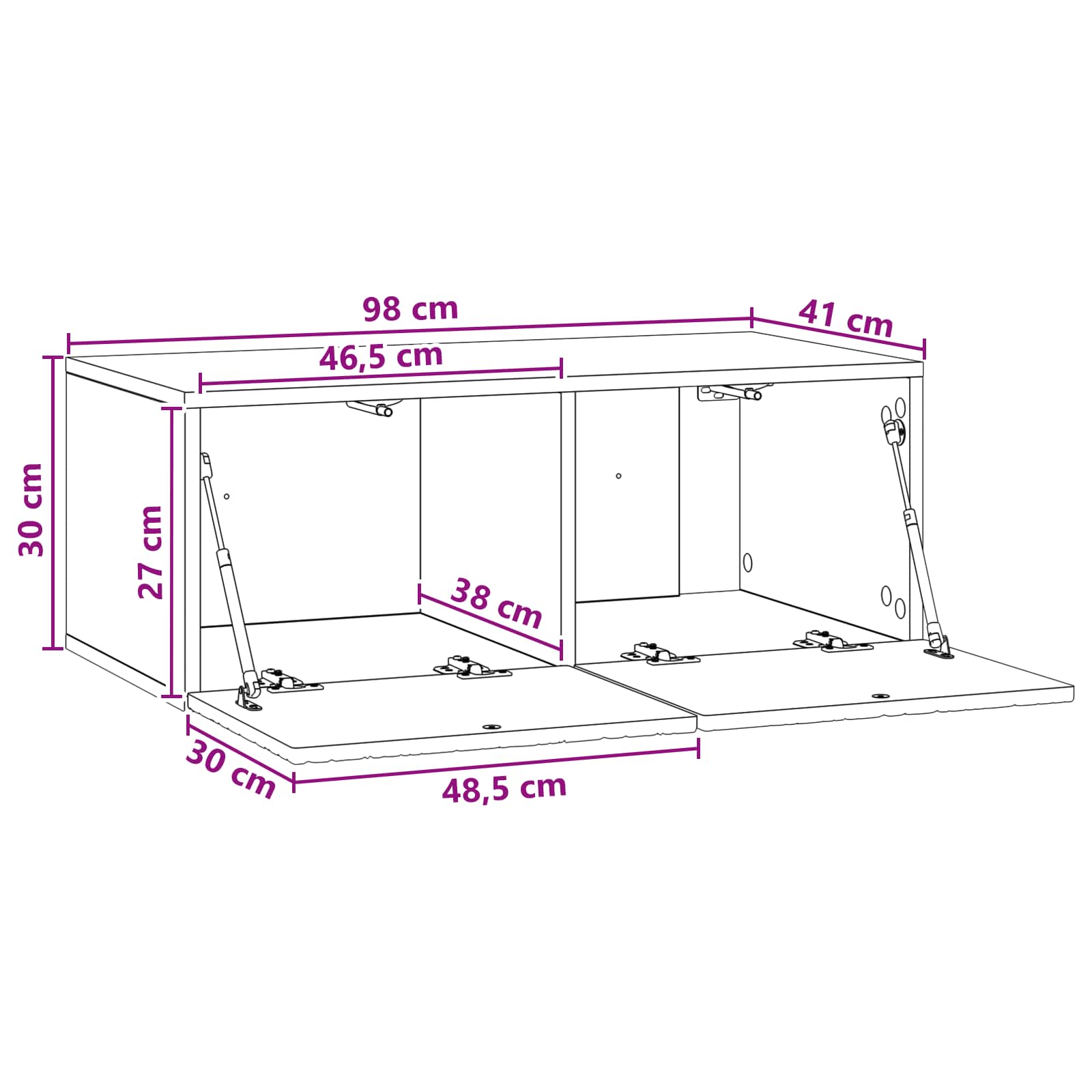 TV ormar za zid 98 x 41 x 30 cm Staro drvo Konstruirano drvo