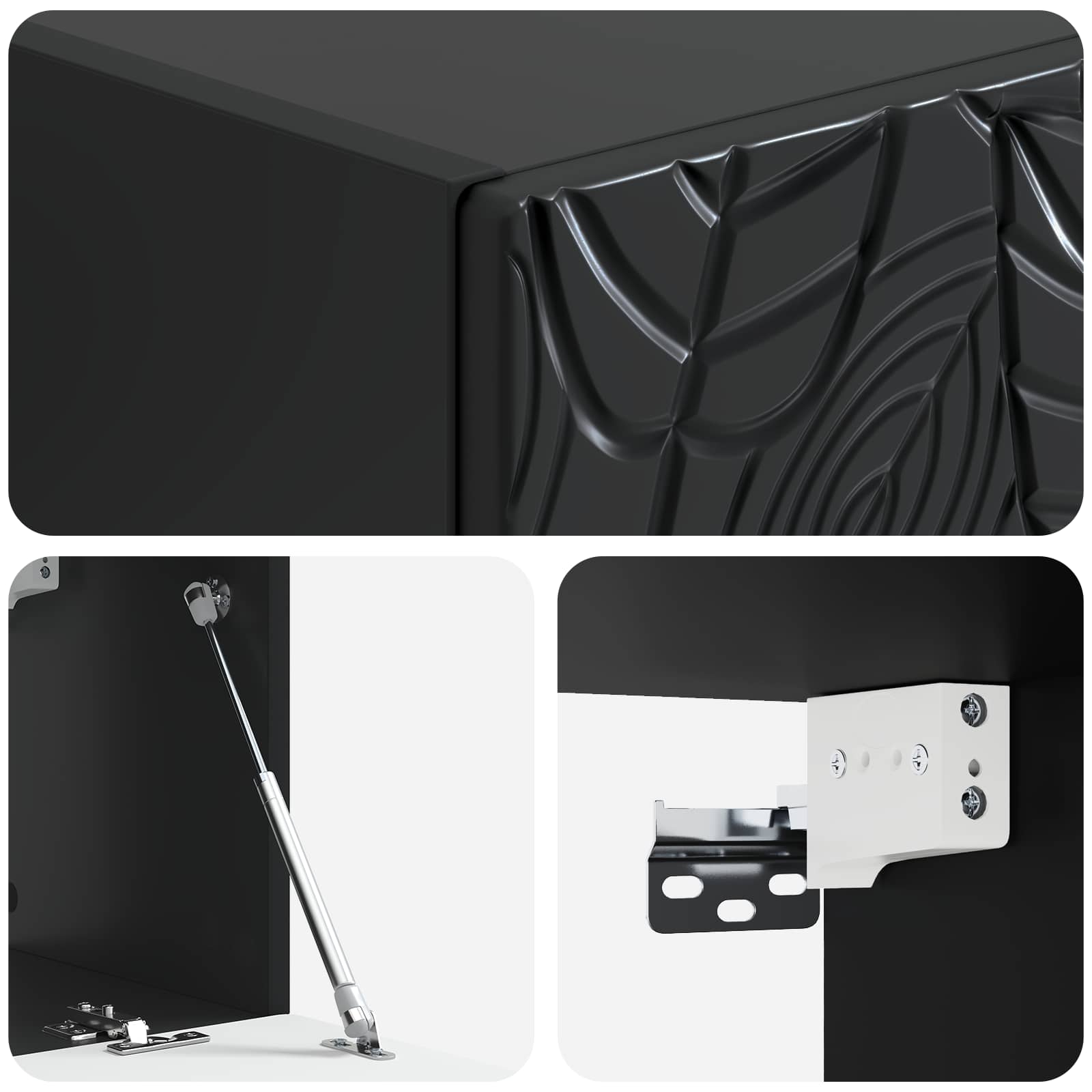 TV ormar za zid 59,5 x 31 cm Crna Konstruirano drvo Zidne