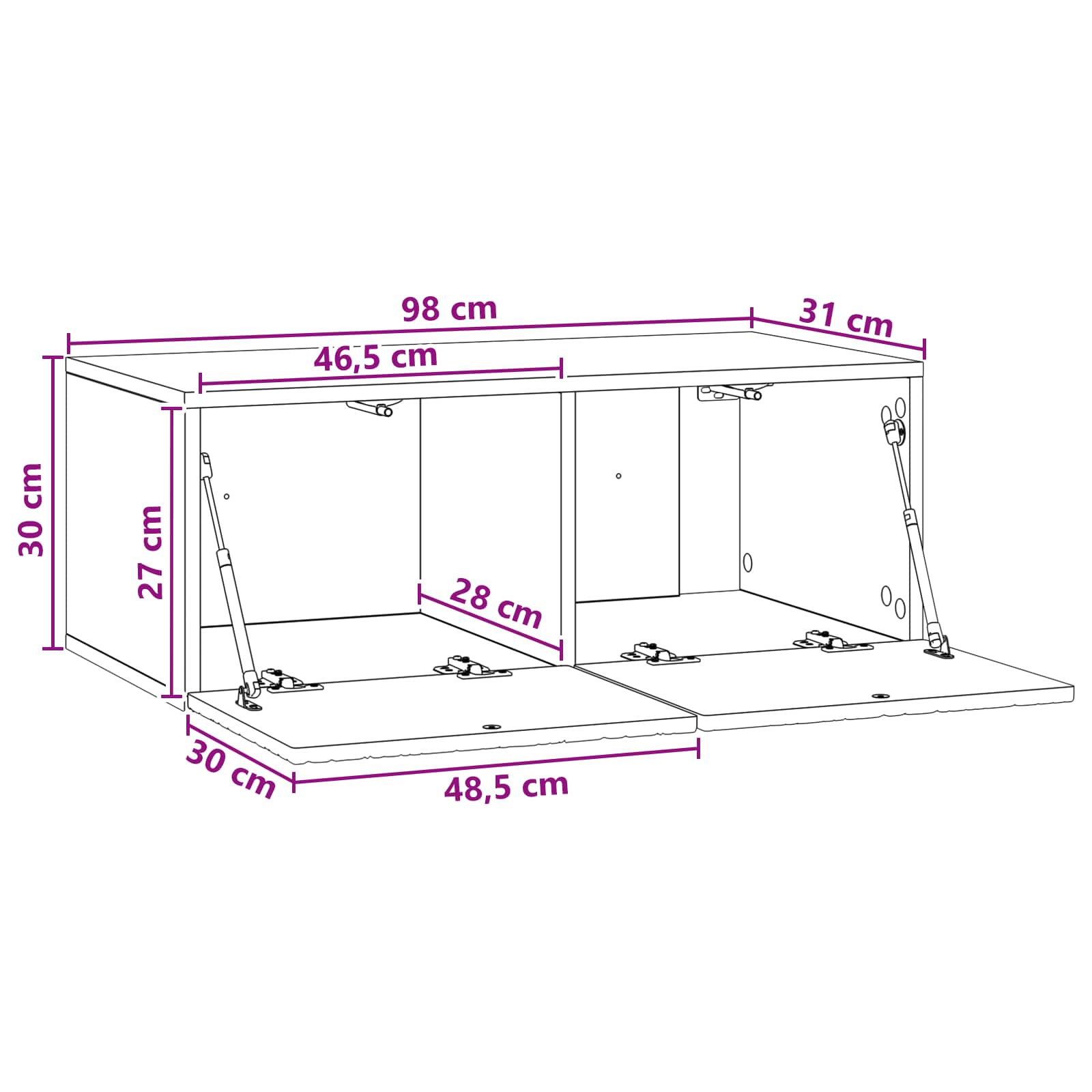 TV ormar za zid 98 x 31 cm Staro drvo Konstruirano drvo Zidne