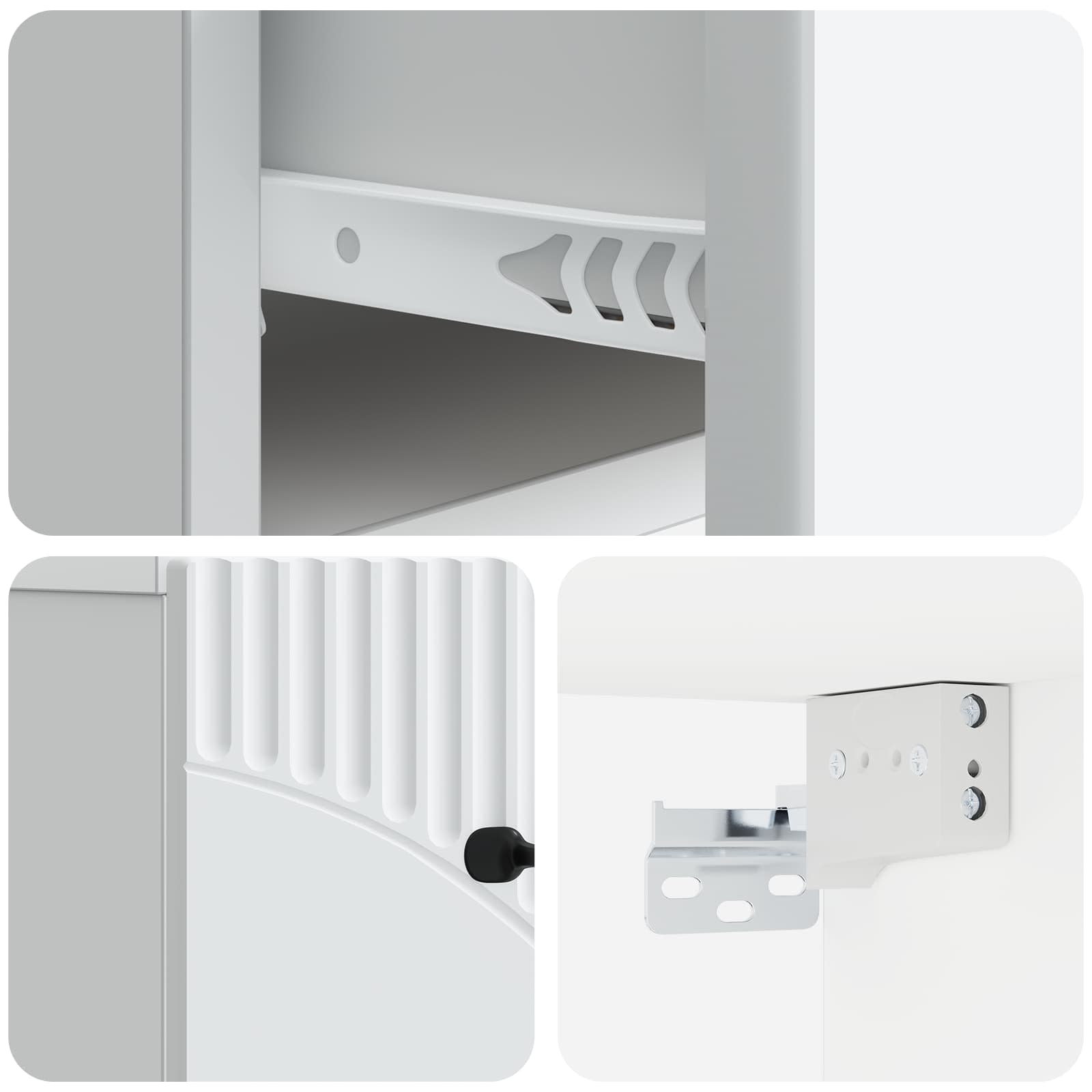 Noćni ormarić za montažu na zid 2 pcs Bijela 34,5 x 33 x 20 cm