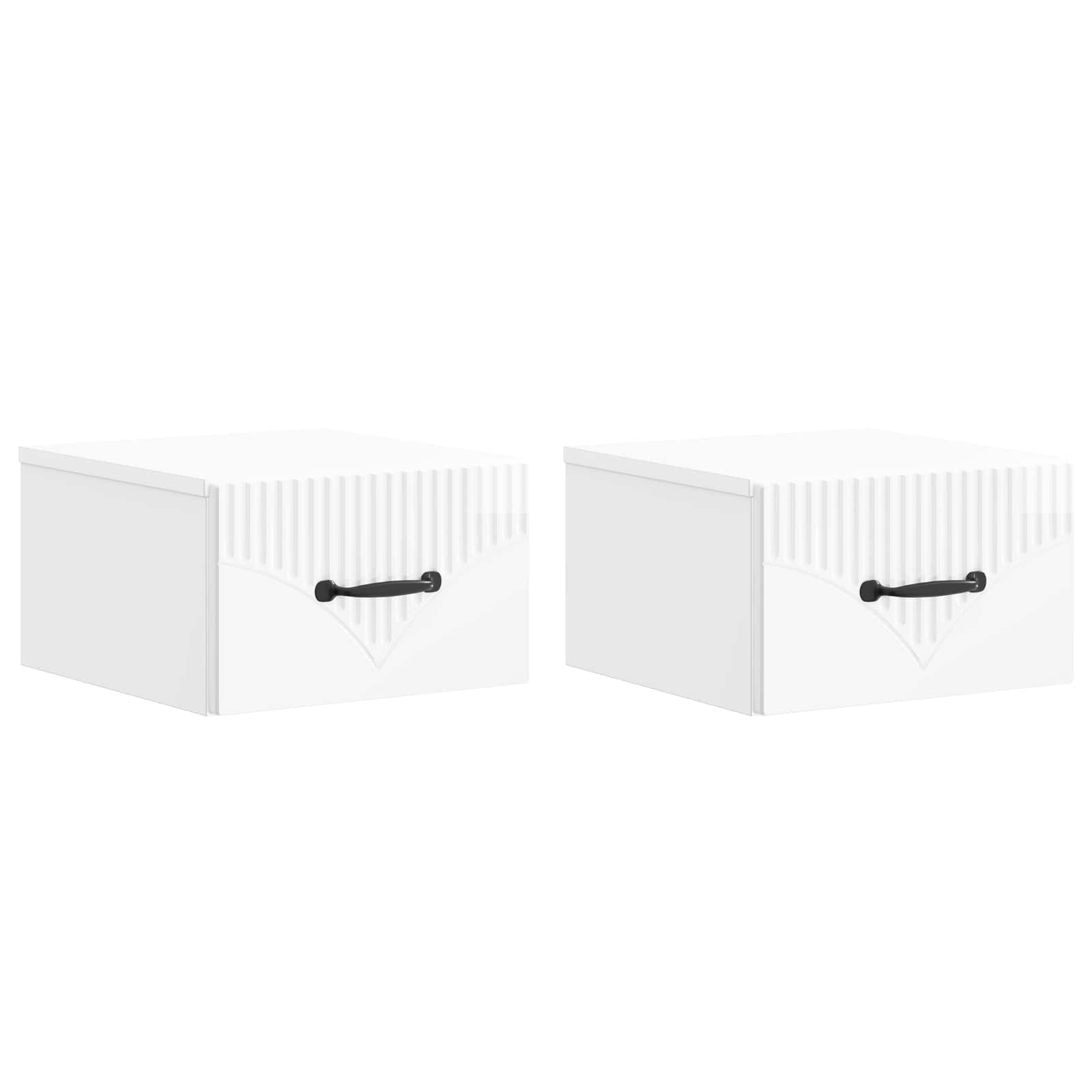 Noćni ormarić za montažu na zid 2 pcs Bijela visokog sjaja