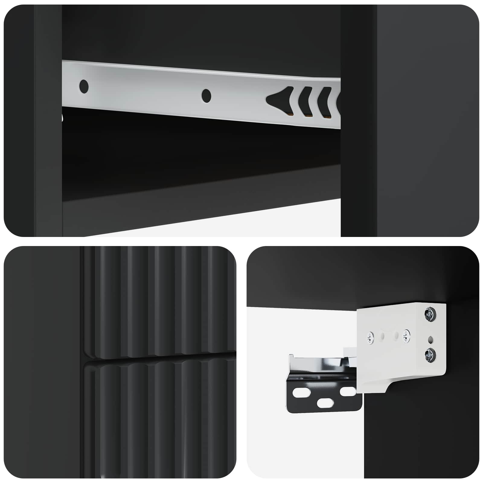 Noćni ormarić za montažu na zid 2 pcs Crna 34,5 x 33 x 40 cm