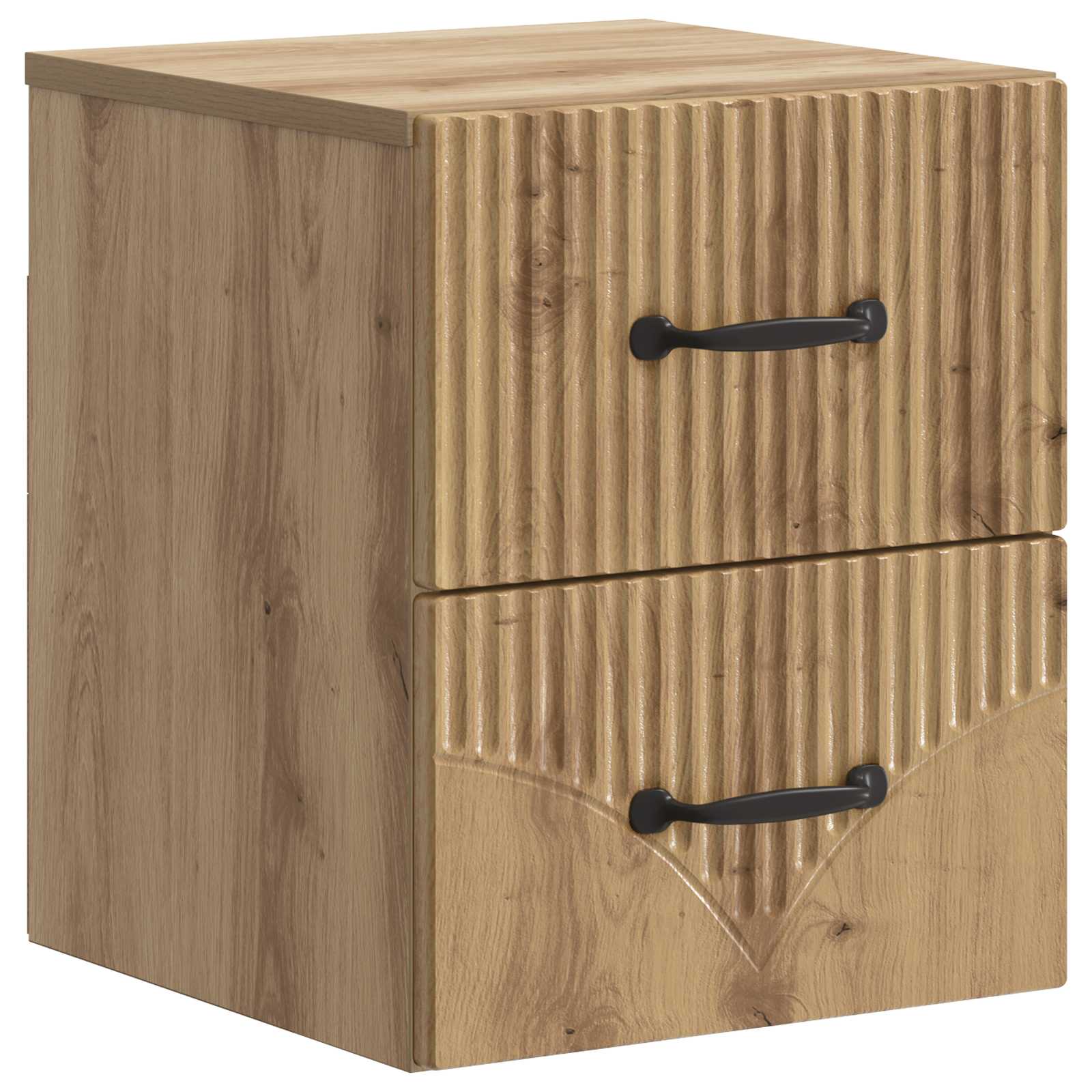 Noćni ormarić za montažu na zid s ladicama 2 pcs Hrast artisan