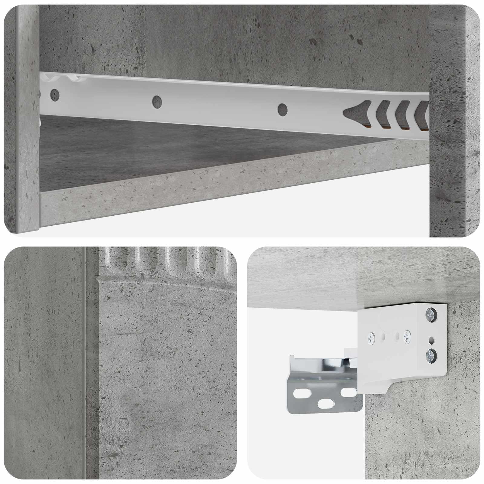 Stolna montirana na zid Betonska siva 59 x 34,5 x 17 cm