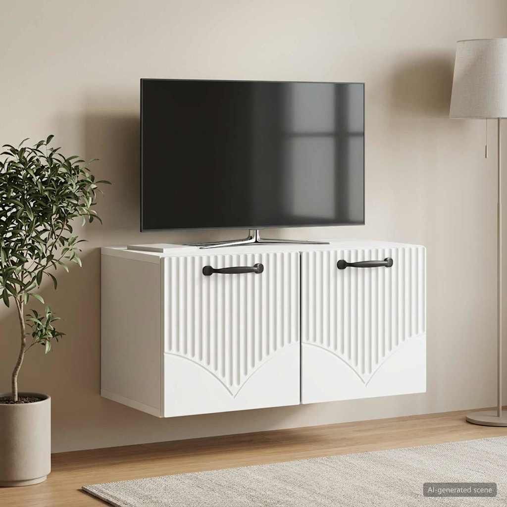 TV ormar za zid Bijela 59,5 x 31 x 30 cm Konstruirano drvo
