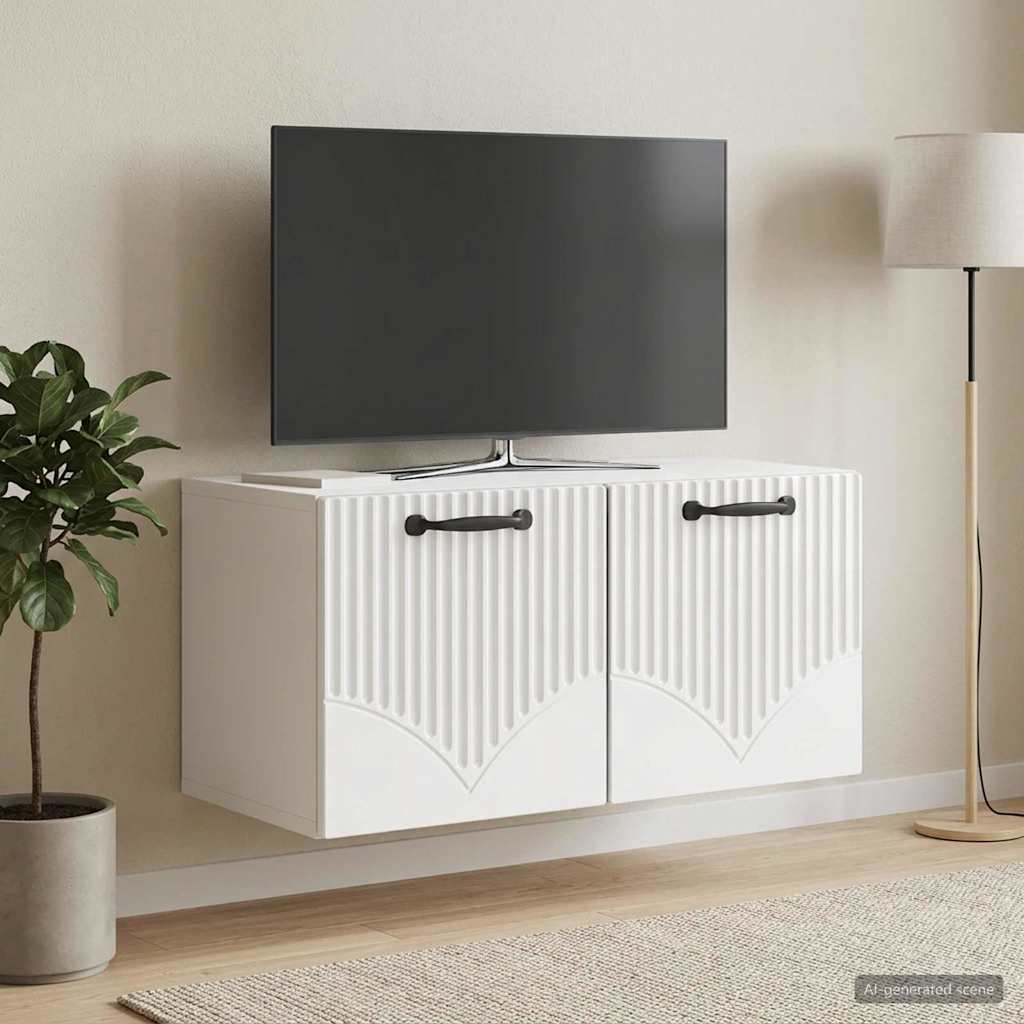 TV ormar za zid Zidne Bijela visokog sjaja 59,5 x 31 x 30 cm