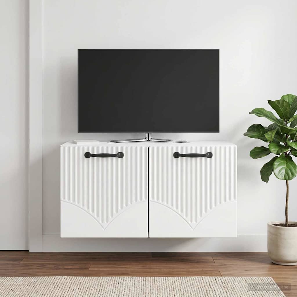 TV ormar za zid Zidne Bijela visokog sjaja 59,5 x 31 x 30 cm