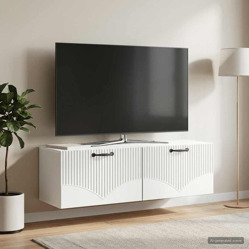 TV ormar za zid Zidne Bijela 98 x 31 x 30 cm Konstruirano drvo