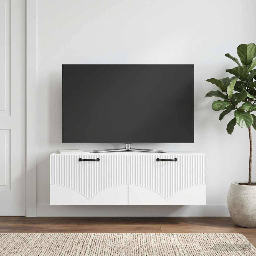 TV ormar za zid Zidne Bijela 98 x 31 x 30 cm Konstruirano drvo
