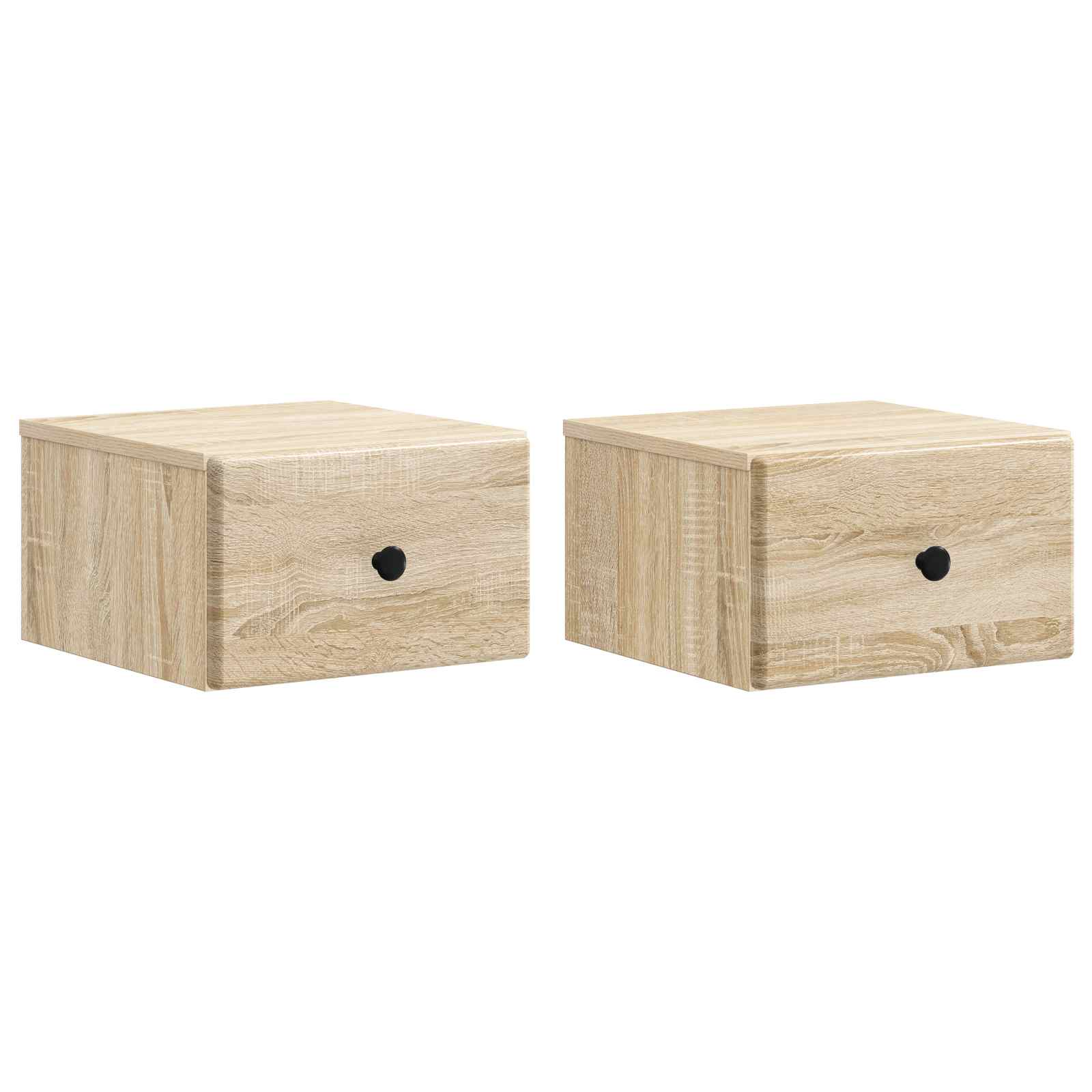Noćni ormarić za montažu na zid s ladicama 2 pcs Hrast sonoma