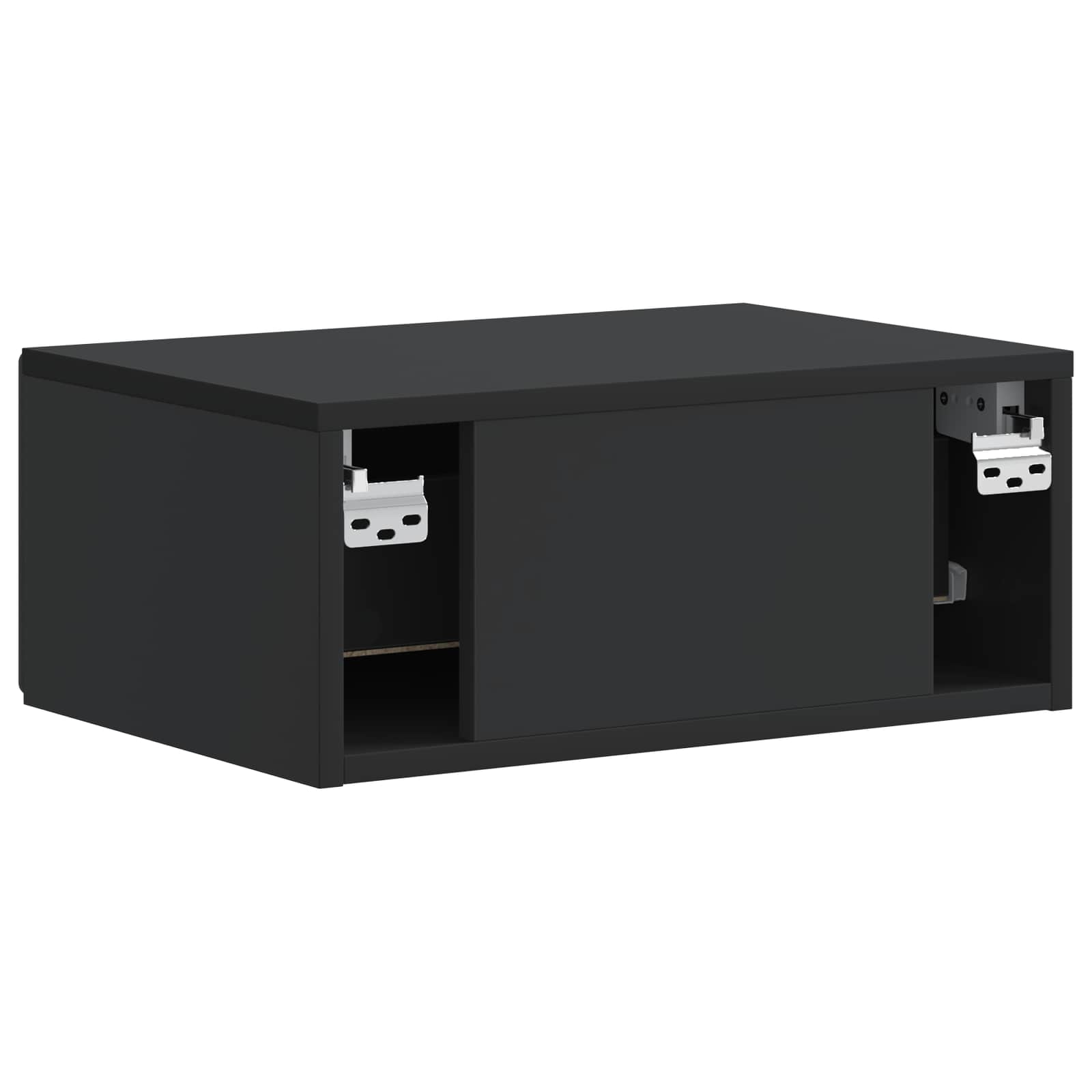 Noćni ormarić za montažu na zid 2 pcs Crna 49 x 34,5 x 20 cm
