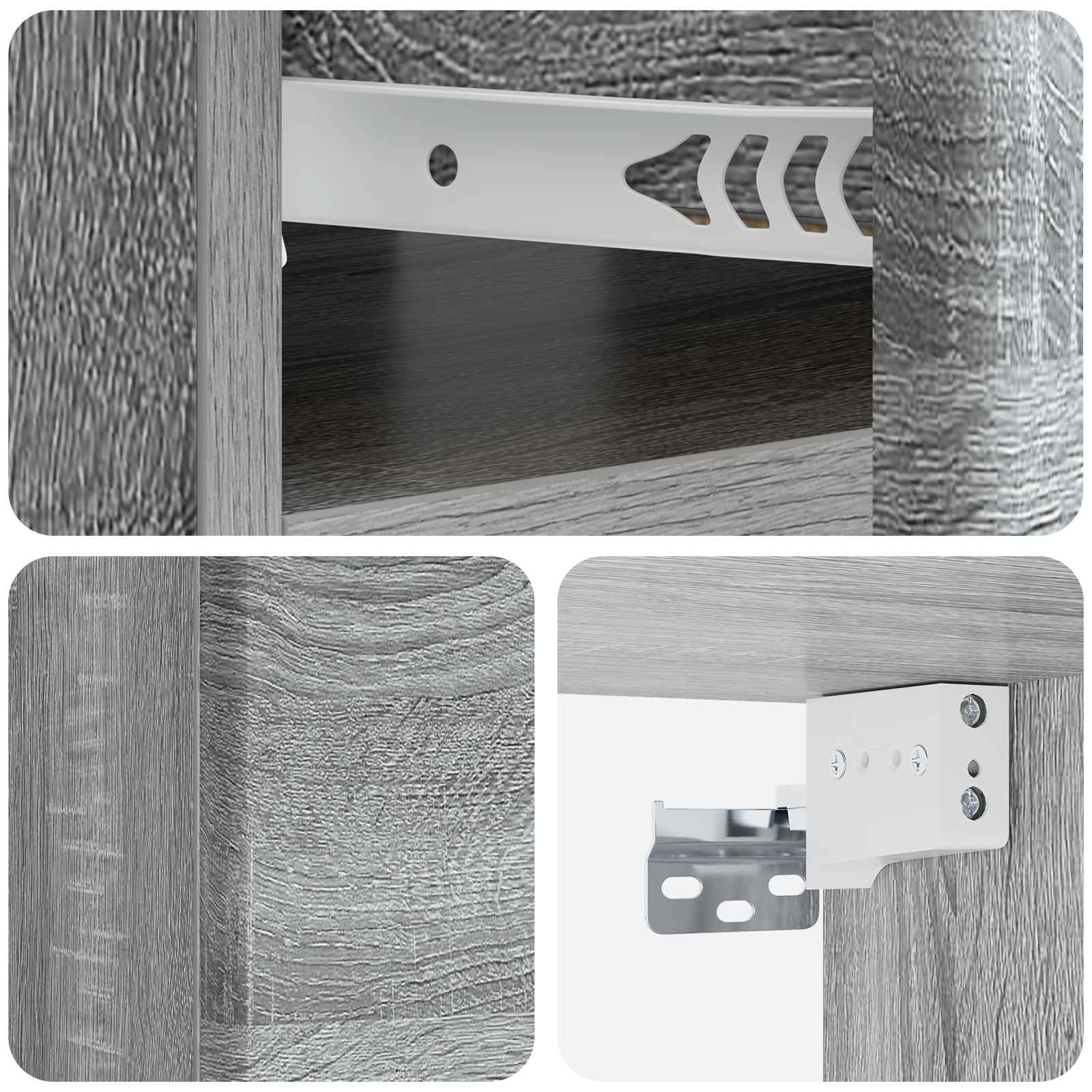 Noćni ormarić za montažu na zid s ladicama 2 pcs Siva sonoma