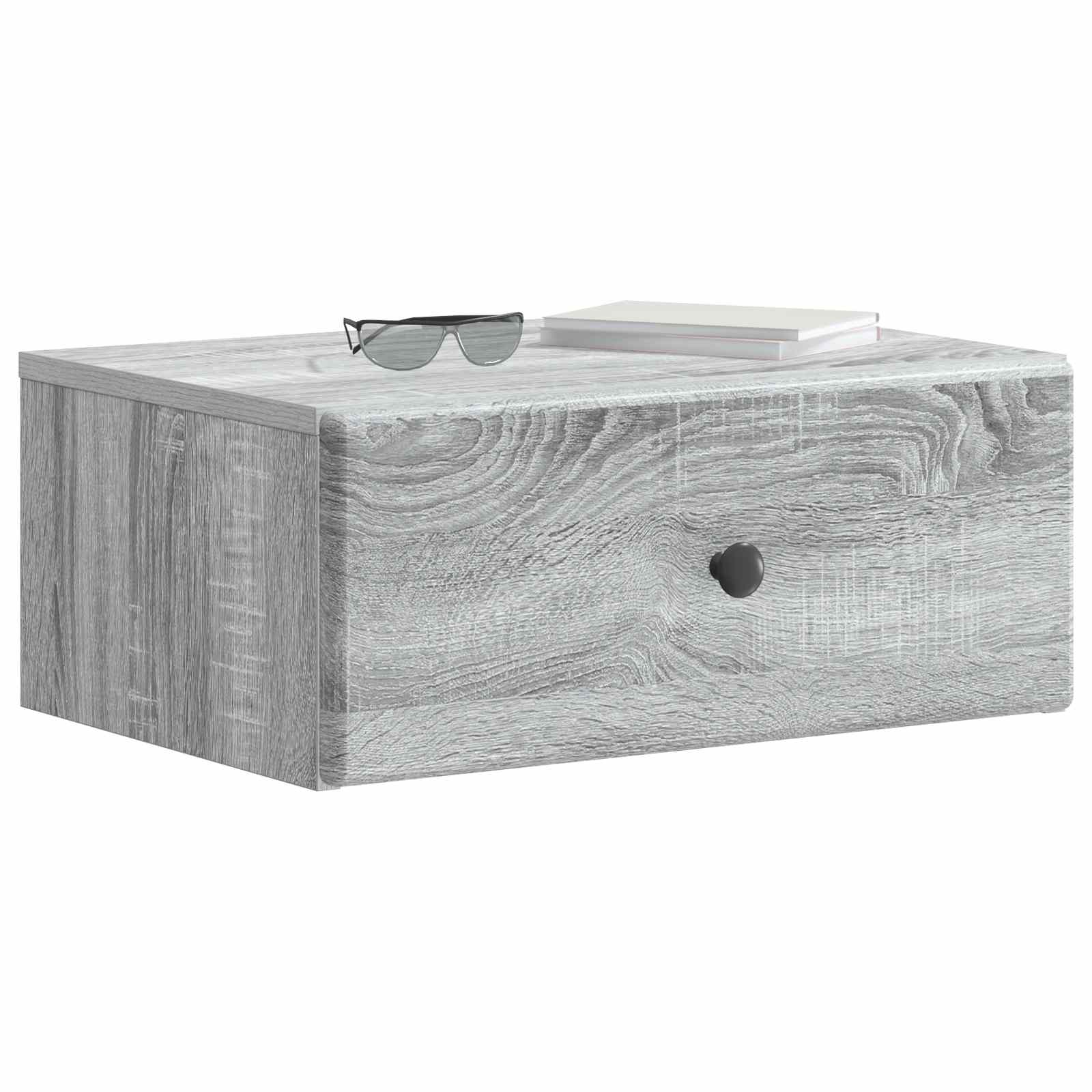 Noćni ormarić za montažu na zid s ladicama 2 pcs Siva sonoma