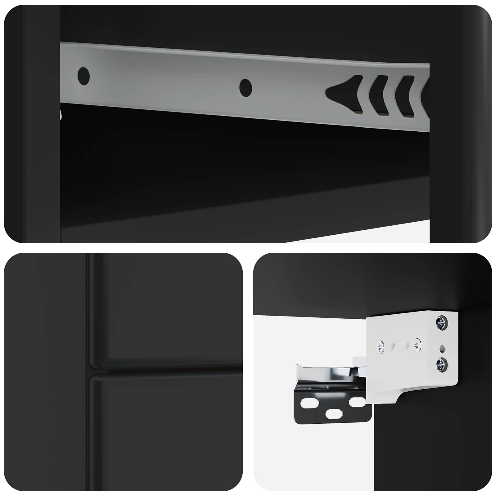 Noćni ormarić za montažu na zid 2 pcs Crna 34,5 x 33 x 40 cm