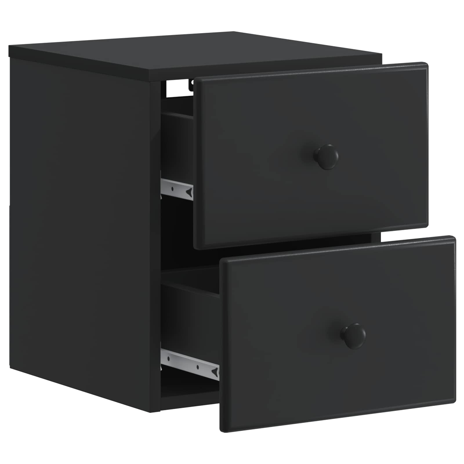 Noćni ormarić za montažu na zid 2 pcs Crna 34,5 x 33 x 40 cm