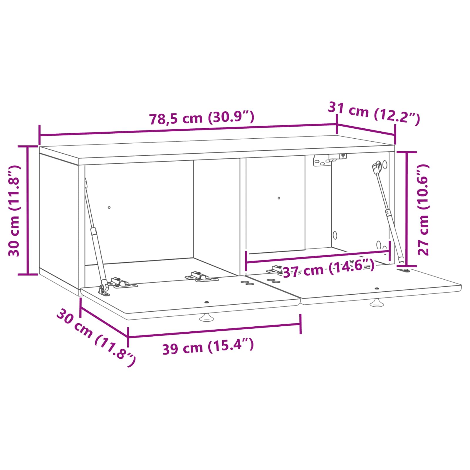 TV ormar za zid 78,5 x 31 x 30 cm Hrast sonoma