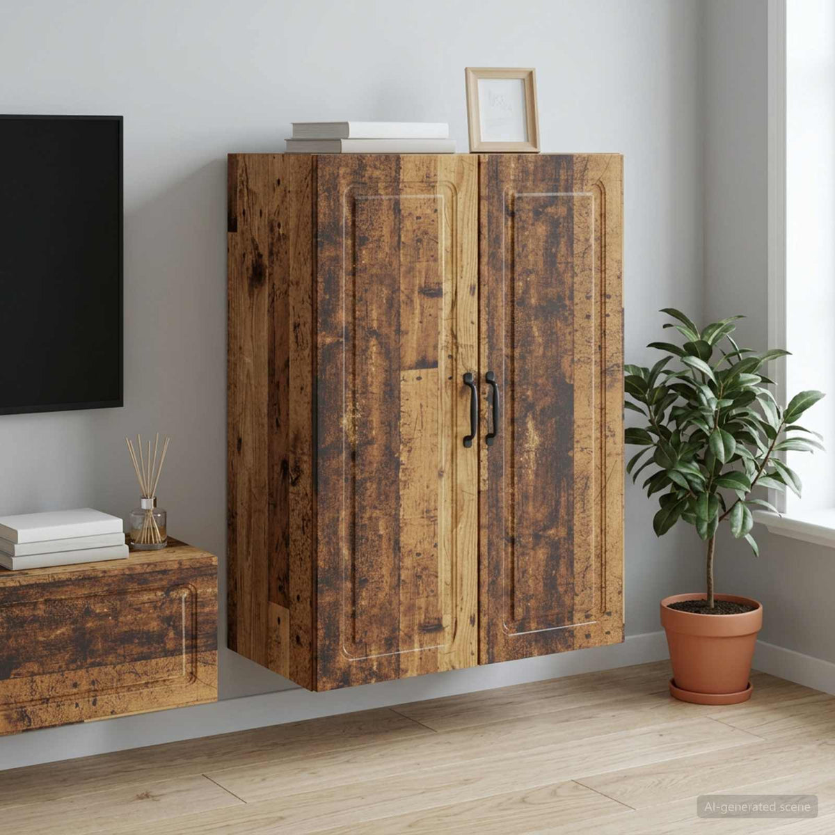 Ormar za montažu na zid 66 x 34,5 x 90 cm Konstruirano drvo