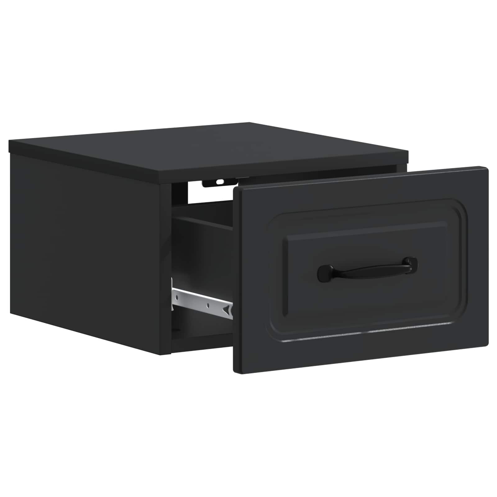 Noćni ormarić za montažu na zid 2 pcs Crna 34,5 x 33 x 20 cm