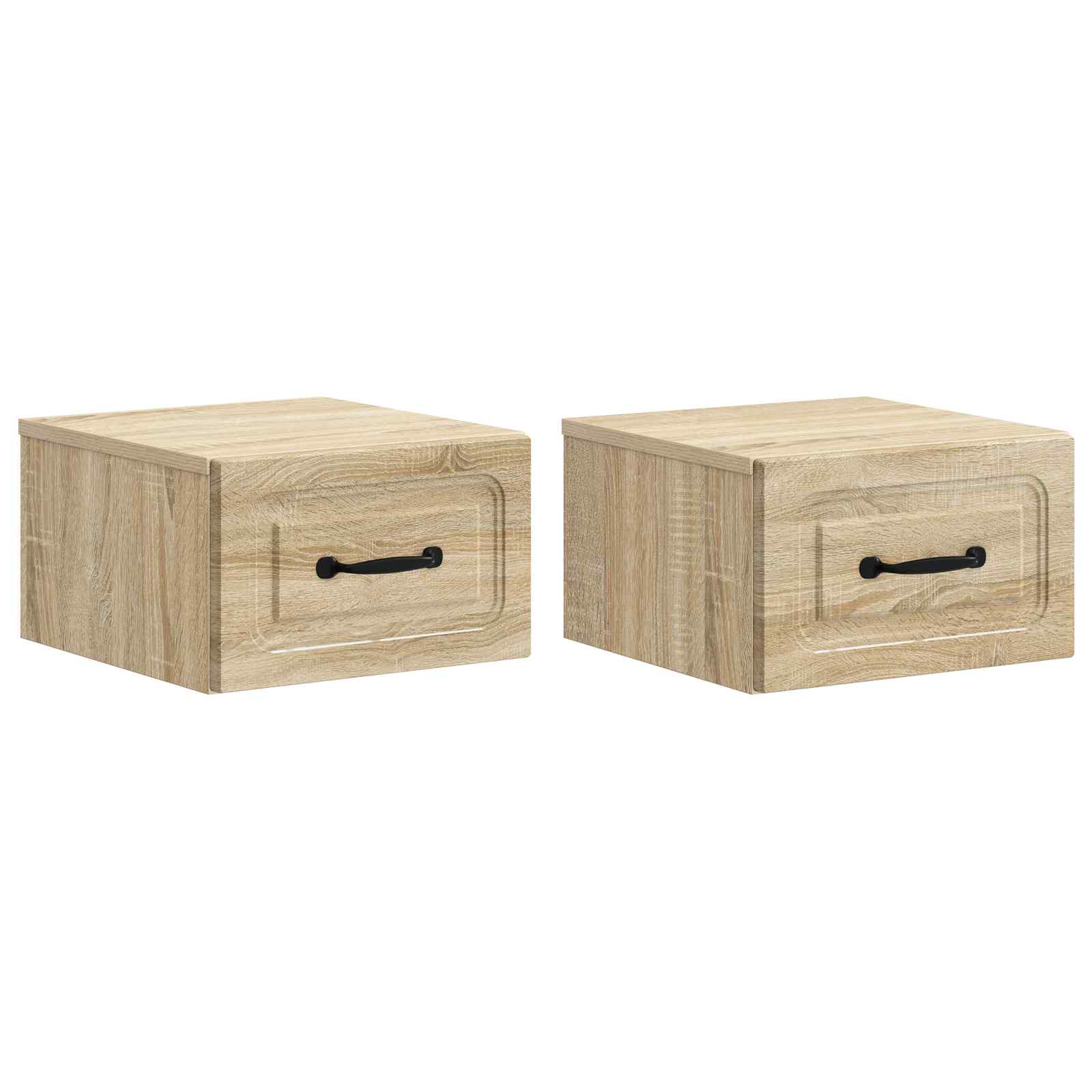 Noćni ormarić za montažu na zid s ladicama 2 pcs Hrast sonoma