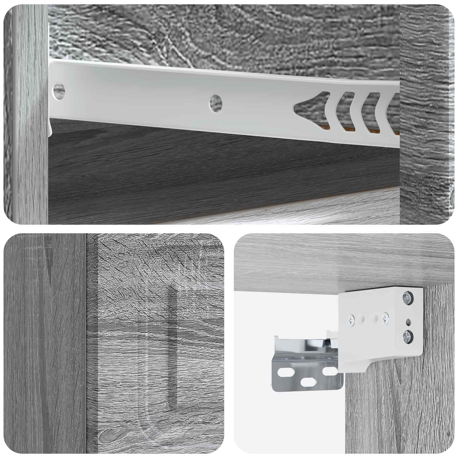Noćni ormarić za montažu na zid s ladicama 2 pcs Siva sonoma