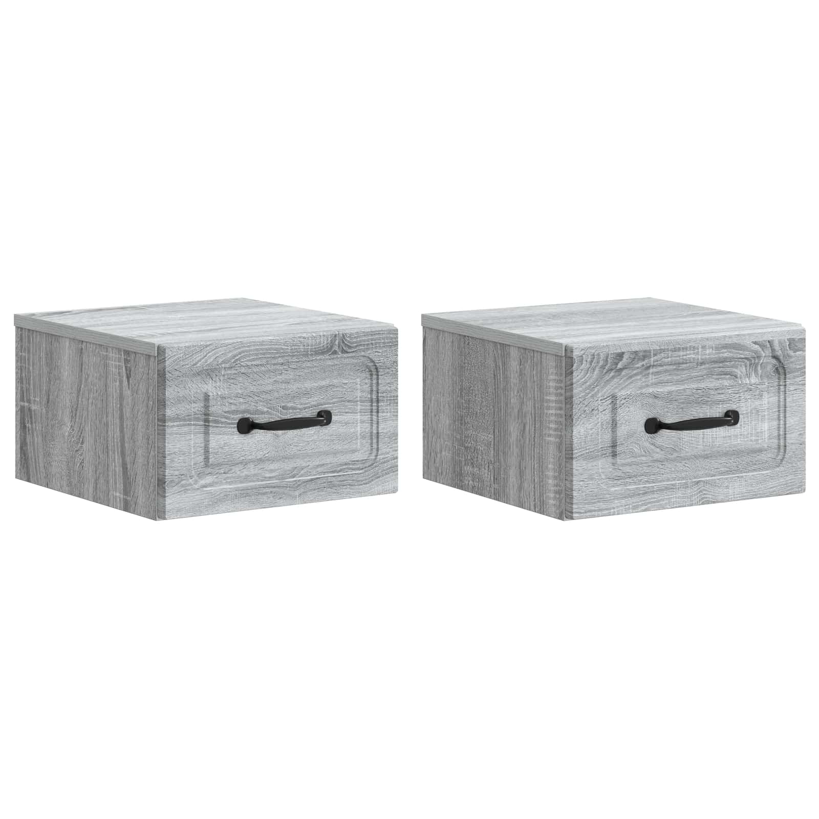 Noćni ormarić za montažu na zid s ladicama 2 pcs Siva sonoma