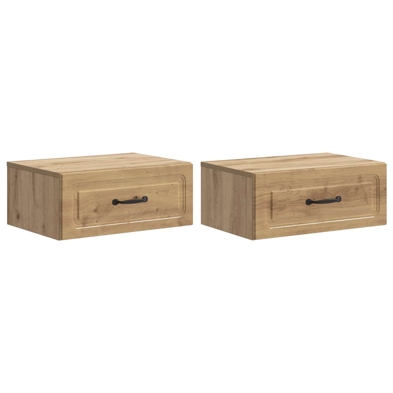 Noćni ormarić za montažu na zid s ladicama 2 pcs Hrast artisan