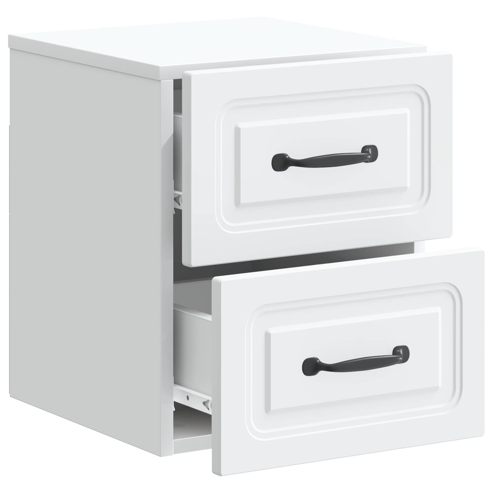 Noćni ormarić za montažu na zid 2 pcs Bijela 34,5 x 33 x 40 cm