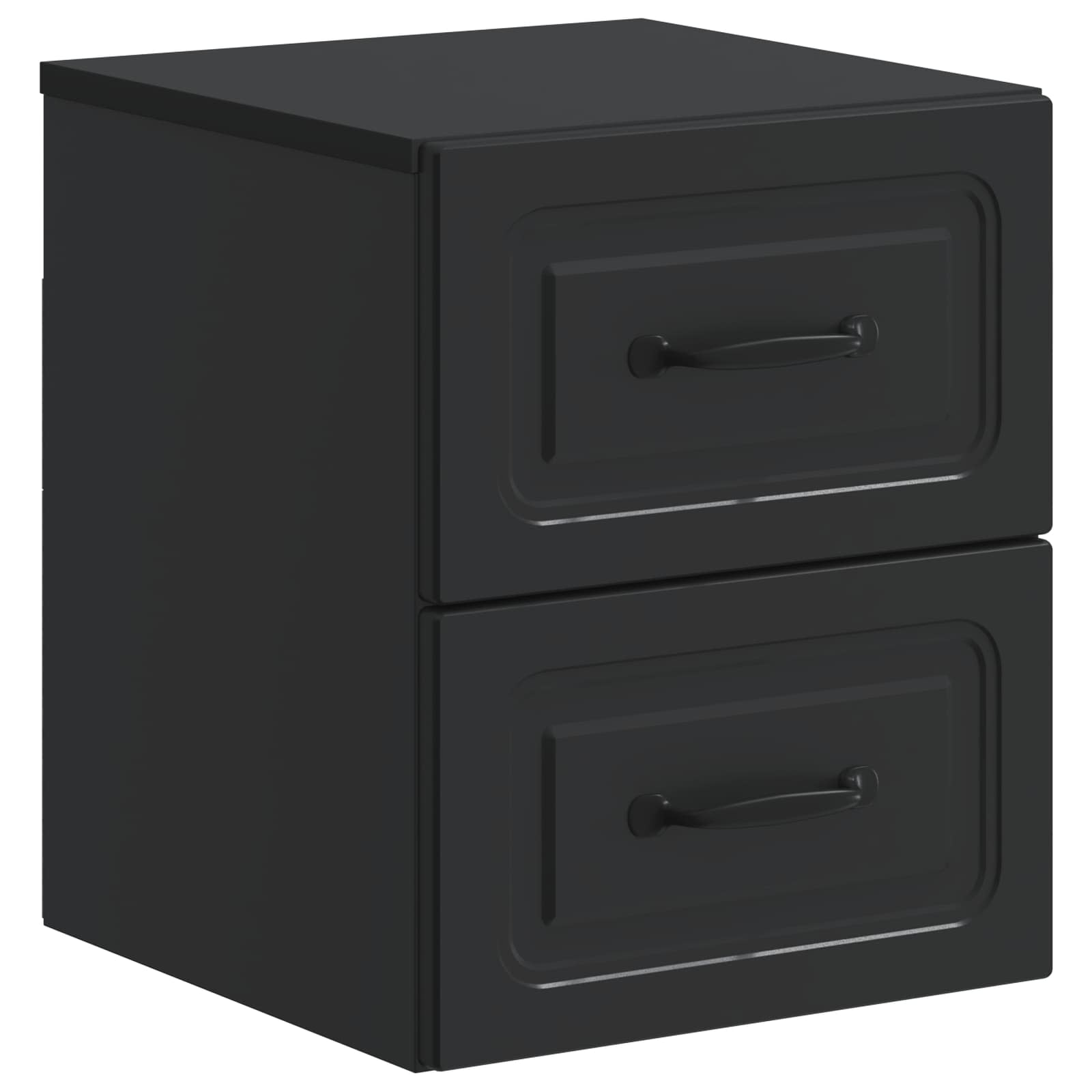 Noćni ormarić za montažu na zid 2 pcs Crna 34,5 x 33 x 40 cm