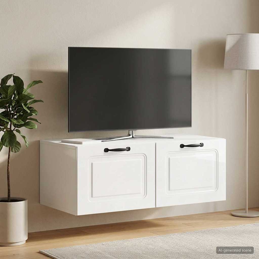 TV ormar za zid Zidne Bijela visokog sjaja 78,5 x 41 x 30 cm