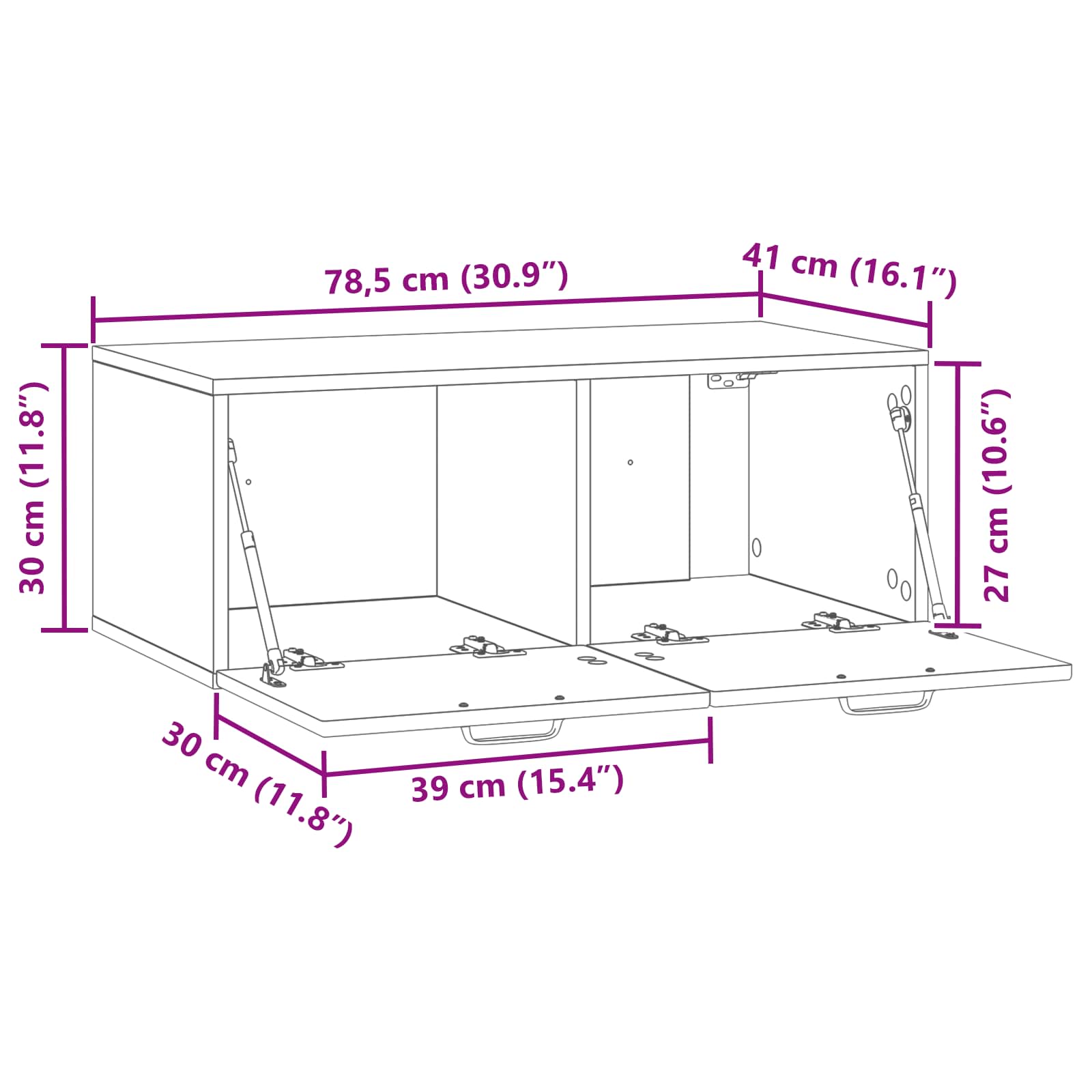 TV ormar za zid Zidne Hrast artisan 78,5 x 41 x 30 cm