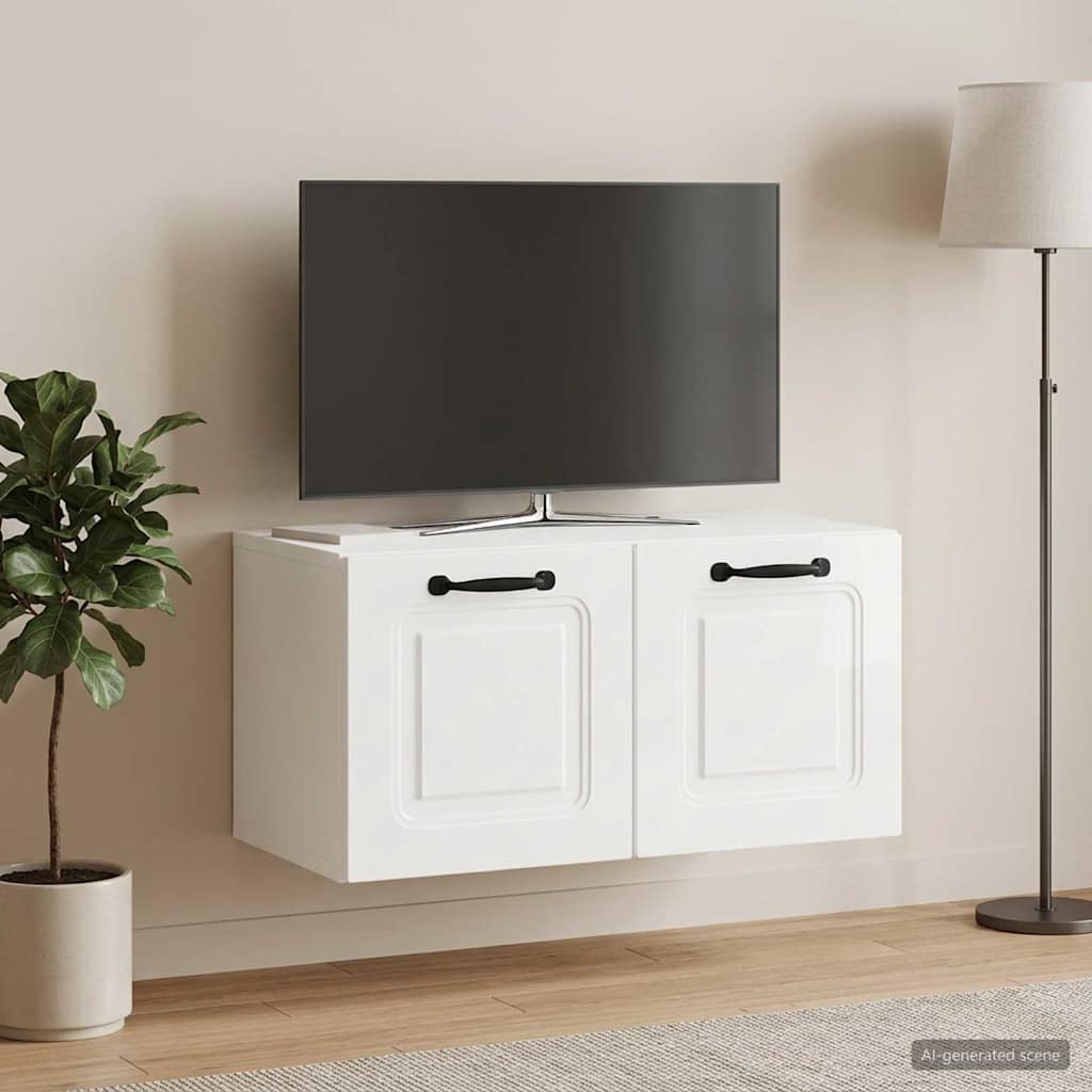 TV ormar za zid Zidne Bijela visokog sjaja 59,5 x 31 x 30 cm