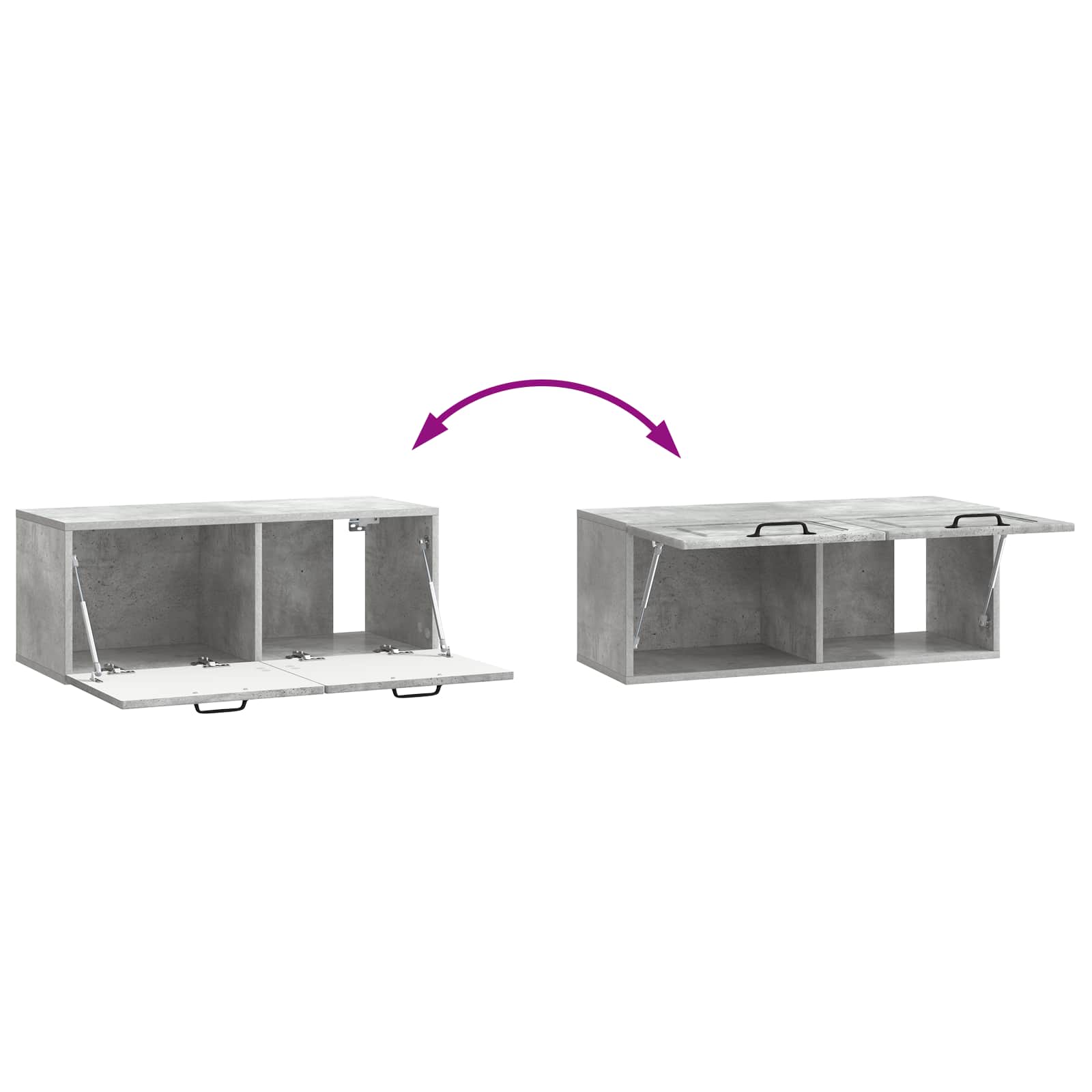 TV ormar za zid Zidne Betonska siva 78,5 x 31 x 30 cm