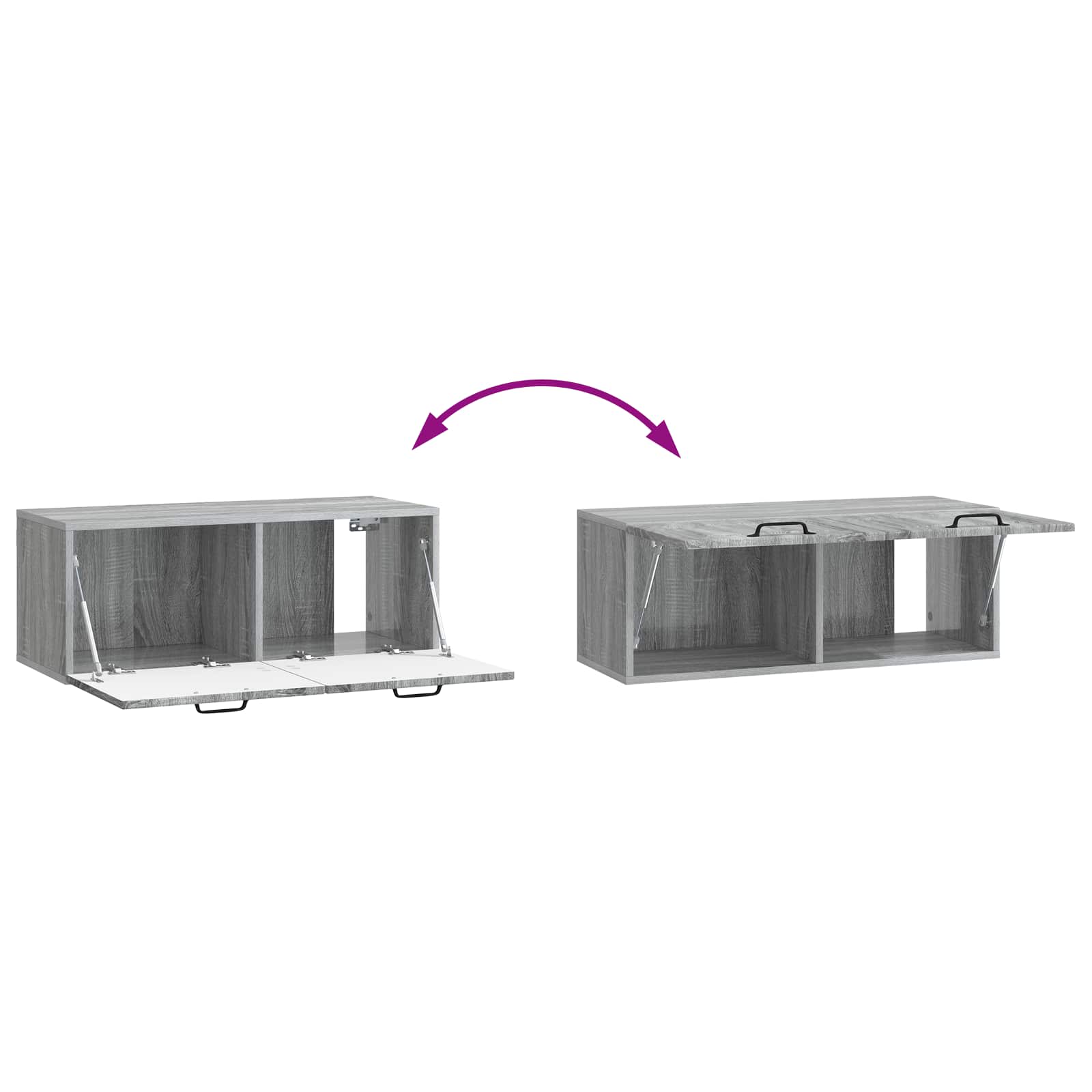 TV ormar za zid Siva sonoma 78,5 x 31 x 30 cm Konstruirano drvo