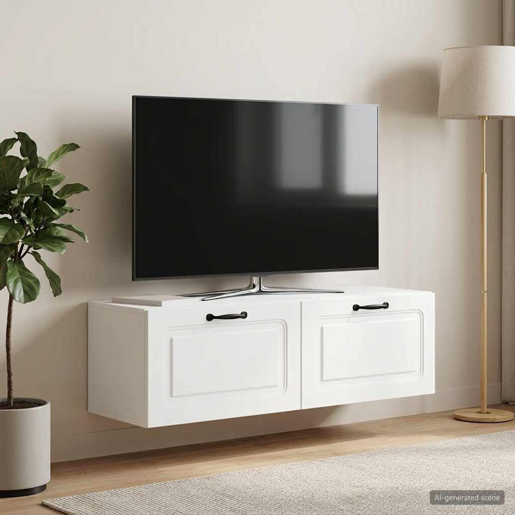 TV ormar za zid Zidne Bijela 98 x 31 x 30 cm Konstruirano drvo