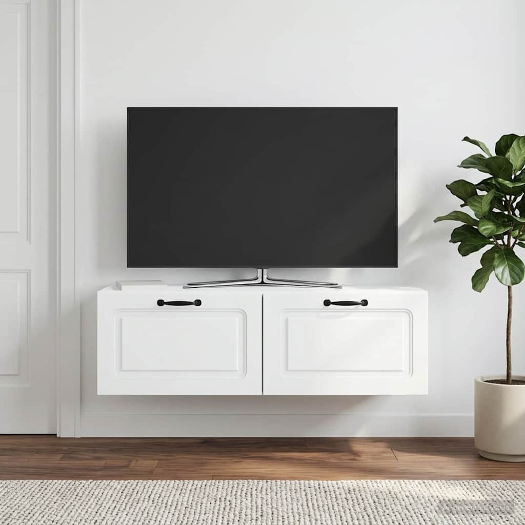 TV ormar za zid Zidne Bijela 98 x 31 x 30 cm Konstruirano drvo
