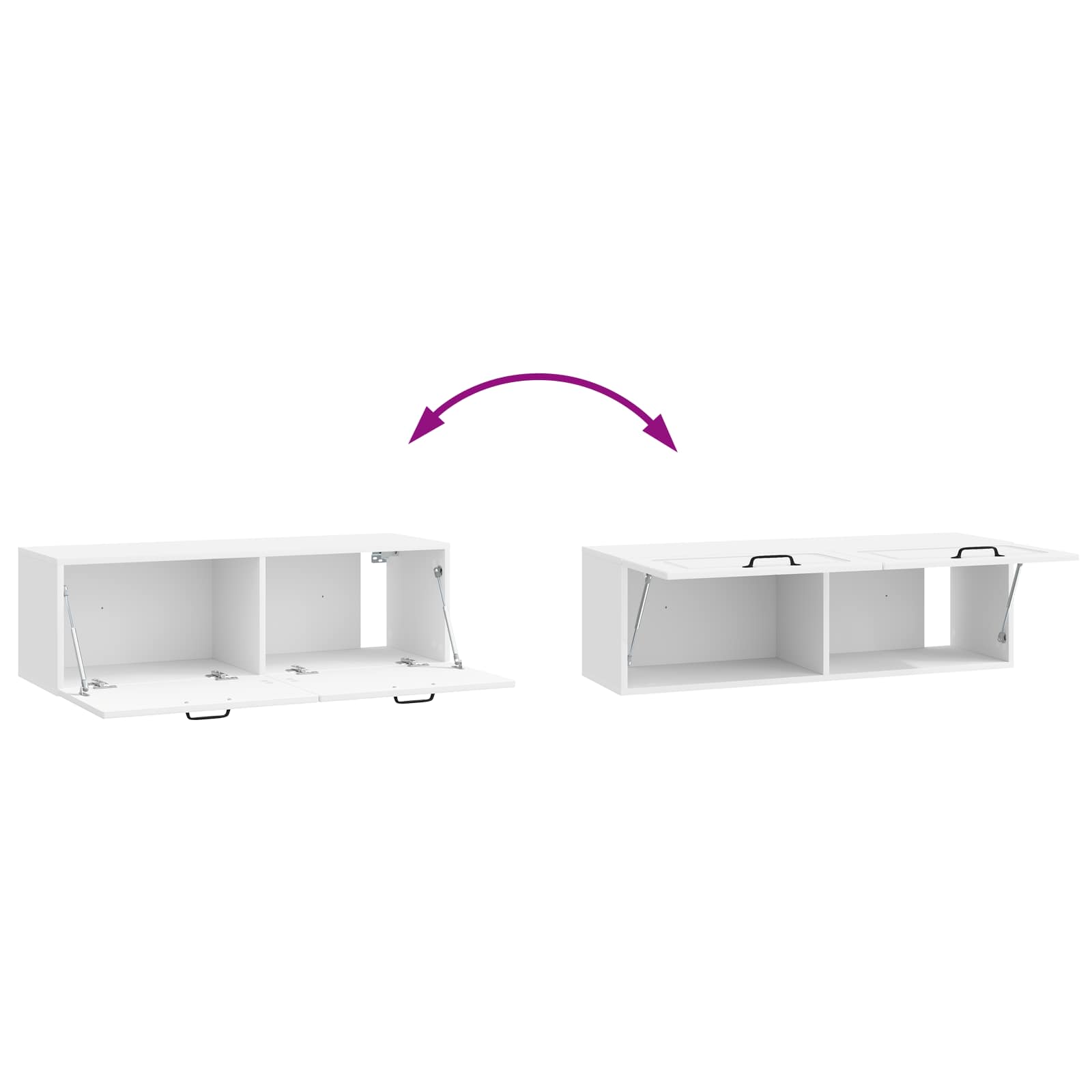 TV ormar za zid Zidne Bijela visokog sjaja 98 x 31 x 30 cm