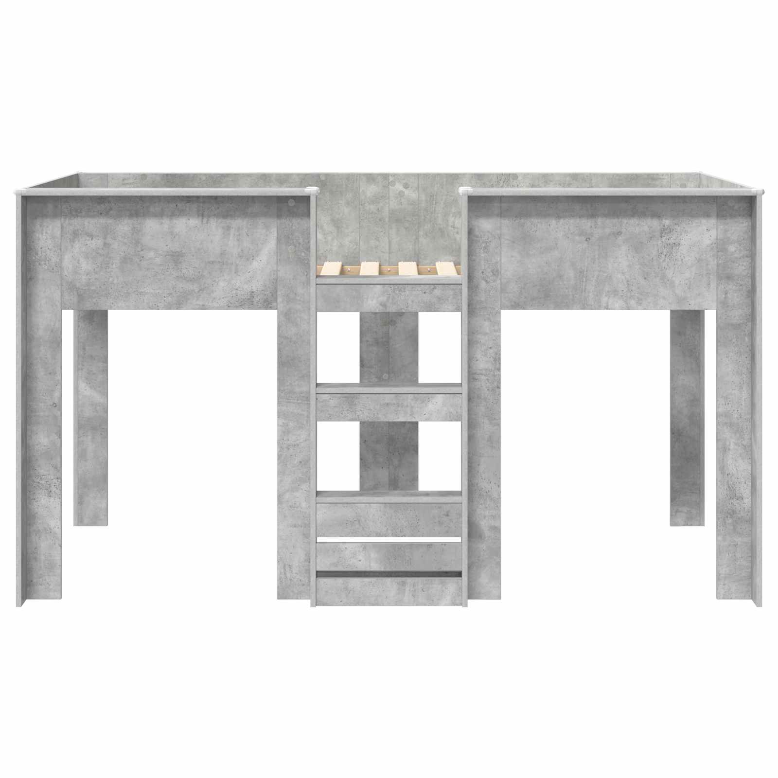 Krevet na kat za djecu s pohranom Betonski sivi 90 x 200 cm