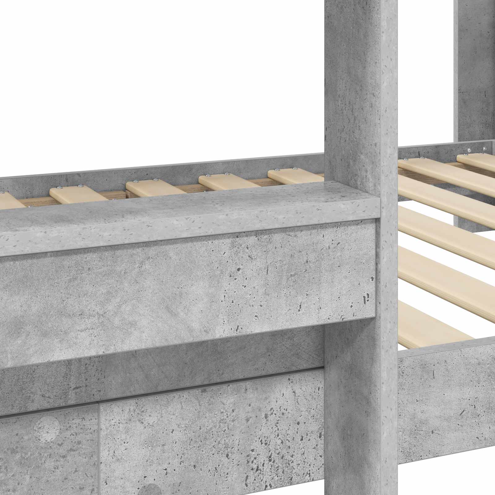 Krevet na kat za djecu Betonski sivi 100 x 200 cm