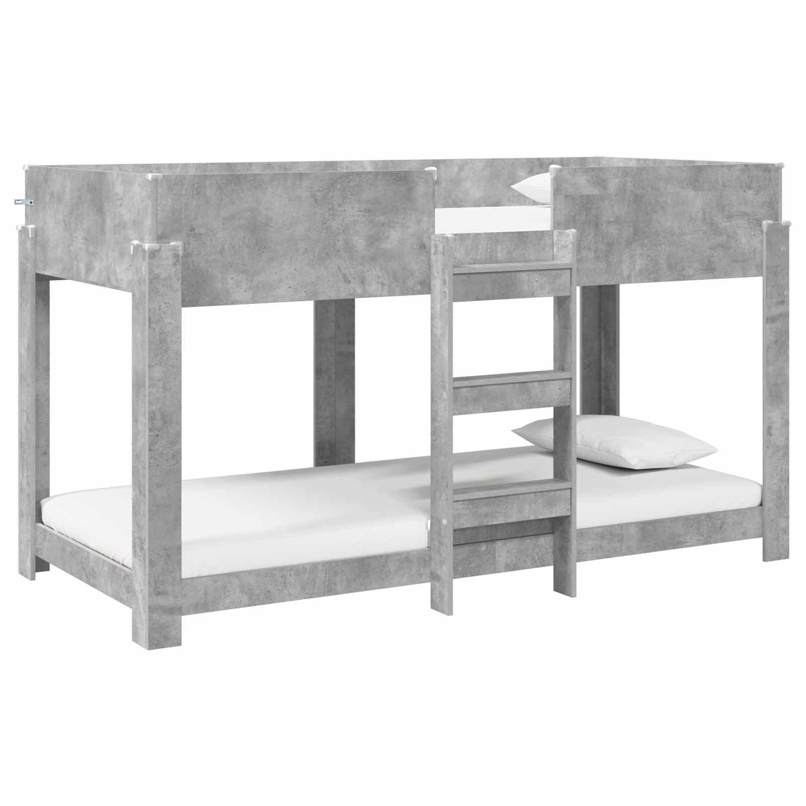 Krevet na kat za djecu Betonski sivi 90 x 200 cm