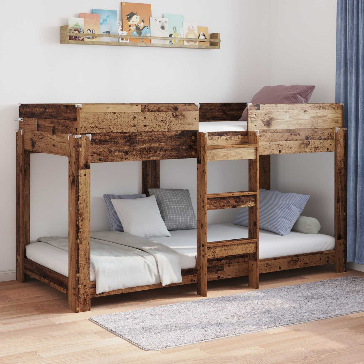 Krevet na kat za djecu Staro drvo 80 x 200 cm Konstruirano drvo