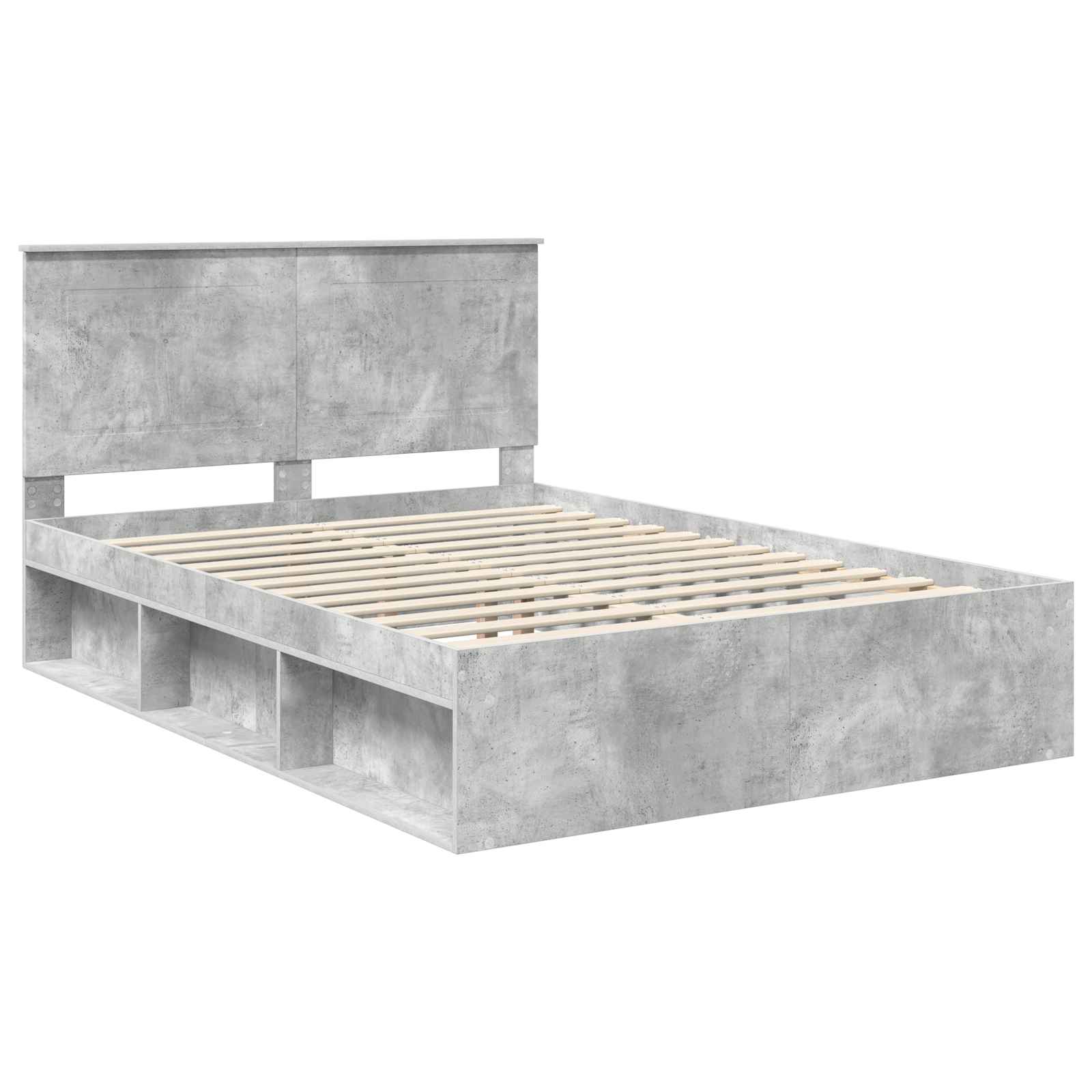 Krevetna konstrukcija Beton 160 x 200 cm Čvrsto borovo drvo