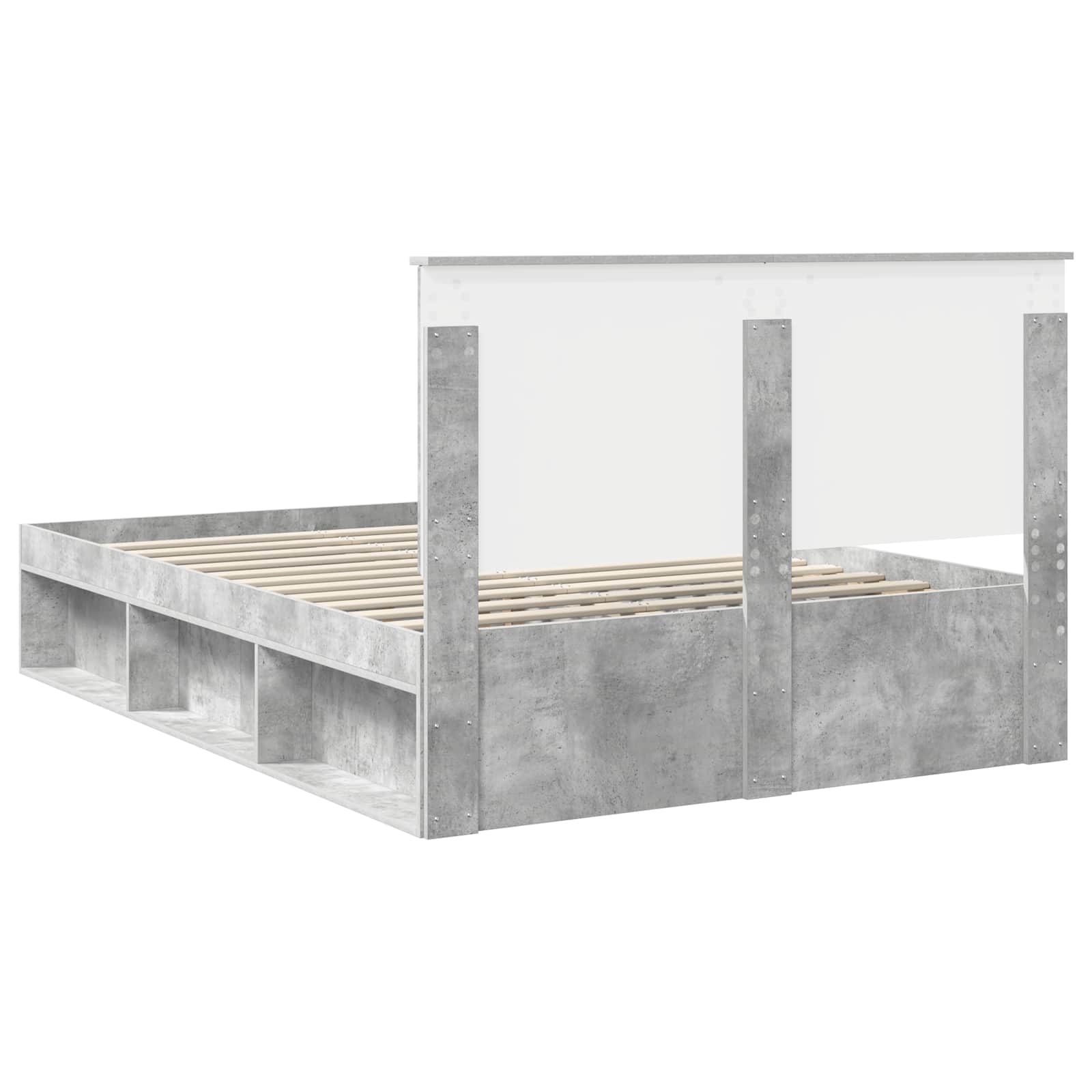 Krevetna konstrukcija Beton 140 x 190 cm Čvrsto borovo drvo